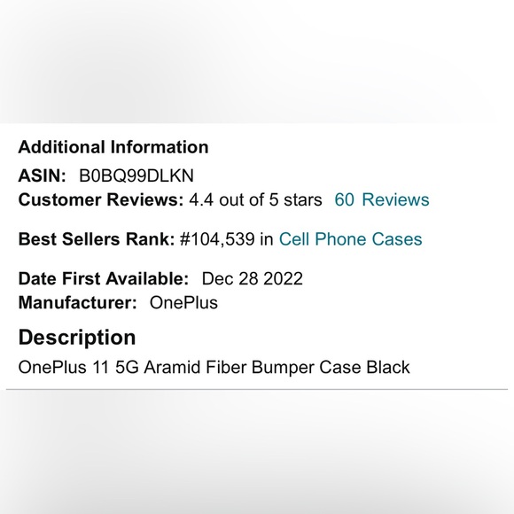 OnePlus 11 5G Aramid Fiber Bumper Case (Black) Phone Case New - Picture 13 of 13